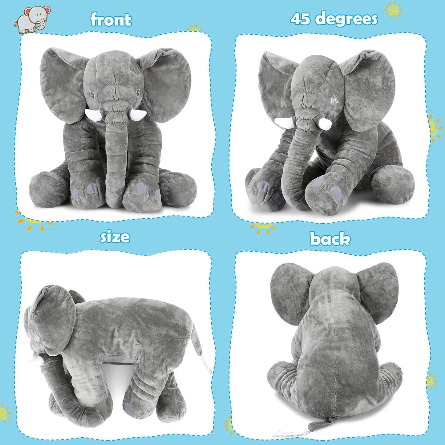 Elefante De Apego Peluche Para Bebés Y Niños 60 Cm