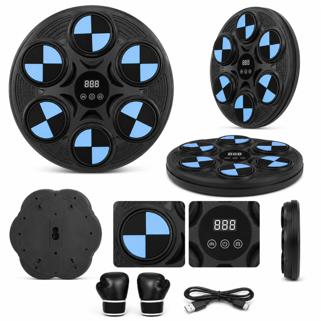 Máquina Boxeo Inteligente Musical LED Entrenamiento Reflejos USB