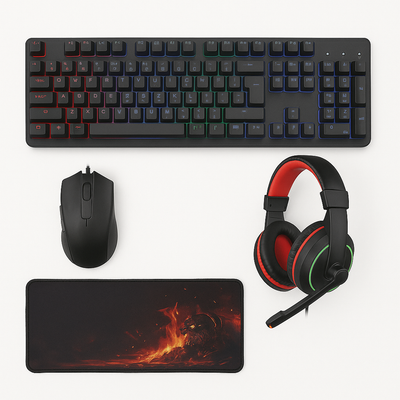 Kit Gamer Imice 4 En 1 Teclado Mouse Audífonos Y Pad