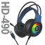Audifonos Con Micrófono Gamer Imice Hd-490 Usb Con Luz Rgb Negro