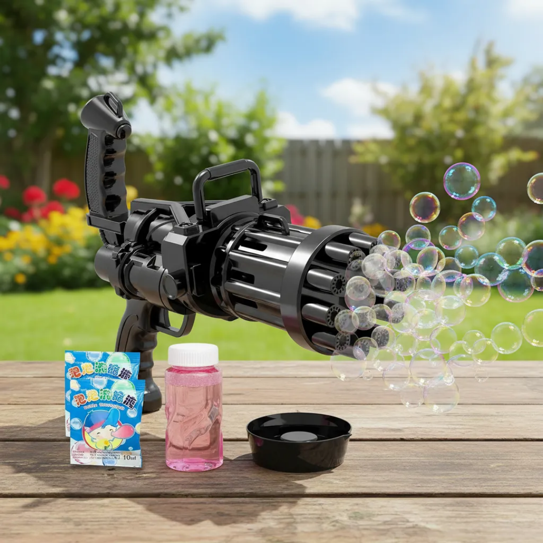 Pistola Lanzadora de Burbujas Gatling
