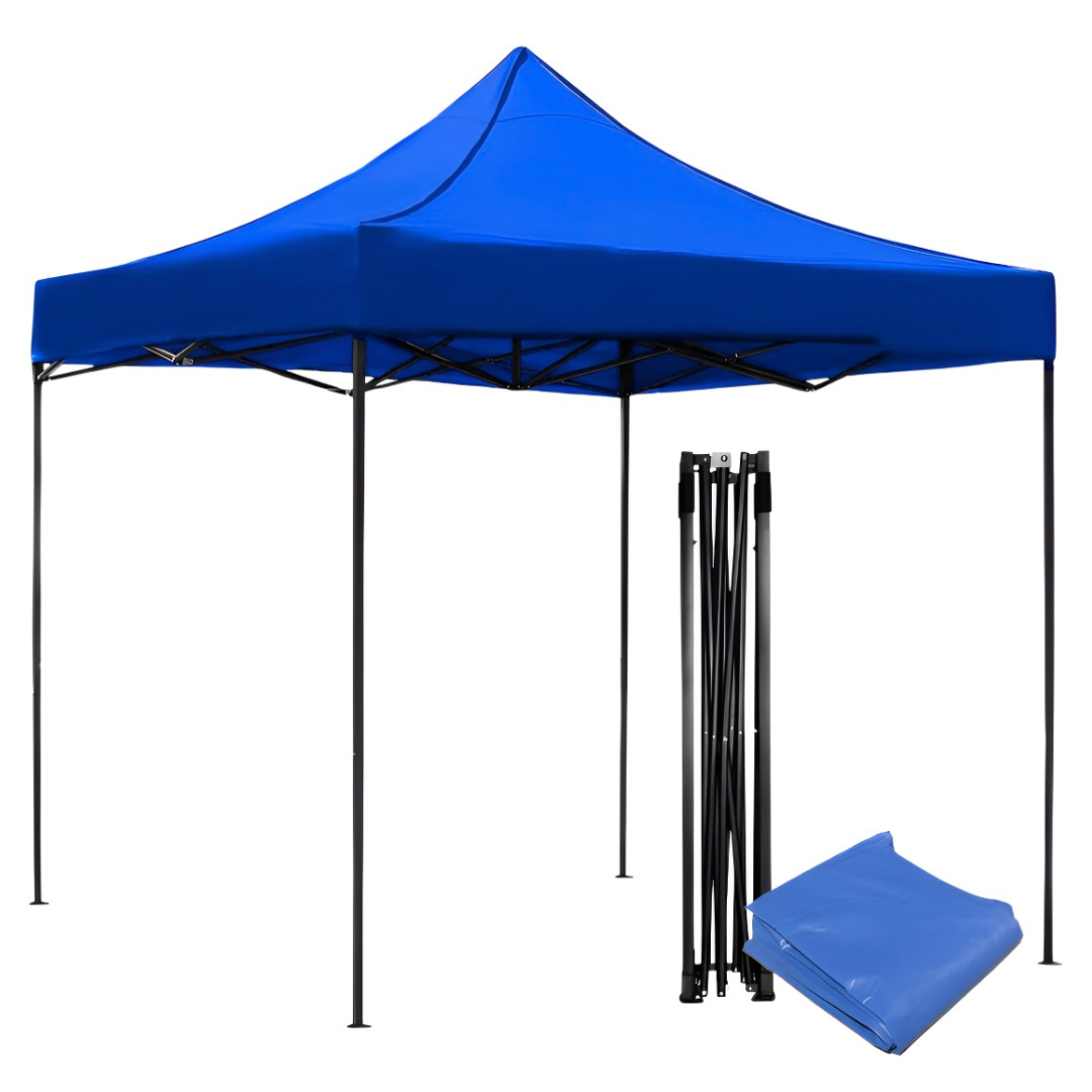 Toldo Plegable 3 X 3 Metros Impermeable Color Azul Terraza