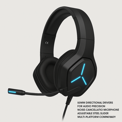 Audífonos Gamer Onikuma X9 con Micrófono y Luz LED RGB – Color Negro