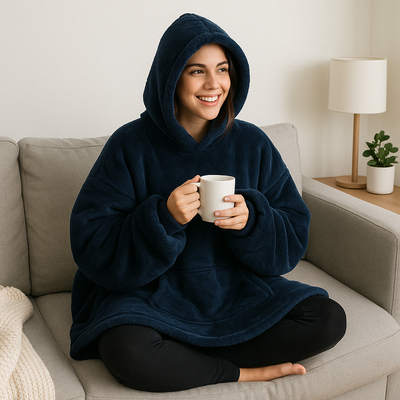 Poleron Maxi Poleron Con Capucha Polar Chiporro Frazada Oversize