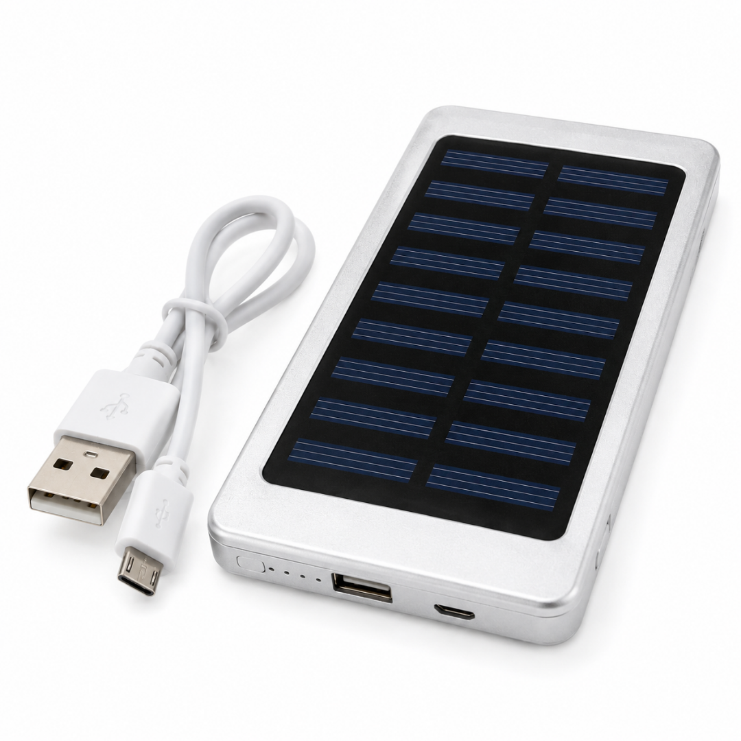 Power Bank Solar Portátil con Cargador Solar USB