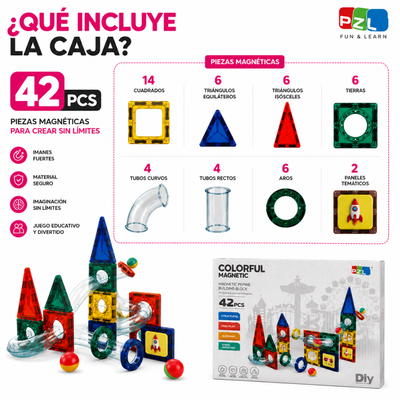 Bloques Magnéticos de Construcción 42 Piezas