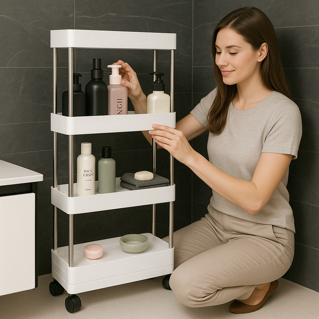 Estante Organizador Baño 4 Niveles Carrito Multifuncional