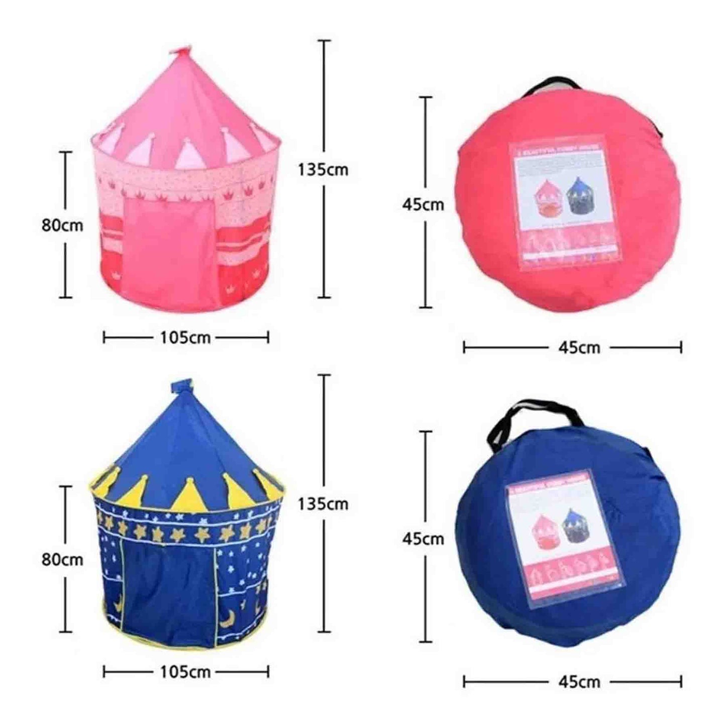 Carpa Castillo Infantil Para Niñas y Niños 1.35 m