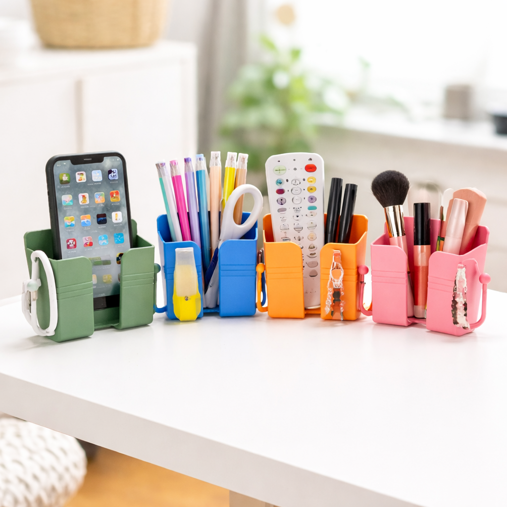 Organizador Porta Celular de Pared con Ganchos Adhesivo Multiuso Hogar