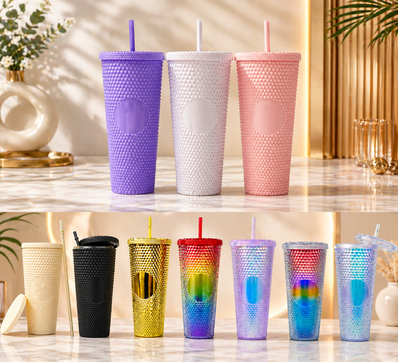 Botella Térmico Reutilizable Tipo Starbucks con Bombilla