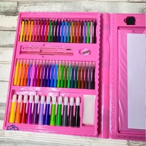 Set Dibujo Y Pinturas 208 Piezas Lapices Para Niños Portatil