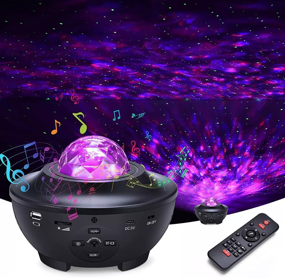 Proyector De Galaxia Estrellas Led Y Sonido Bluetooth