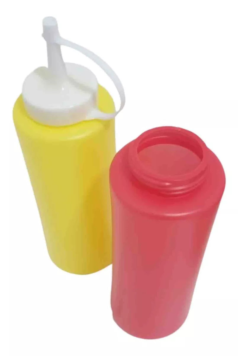 Set De 2 Dispensadores Para Salsa Ketchup Mayo Mostaza 400cc