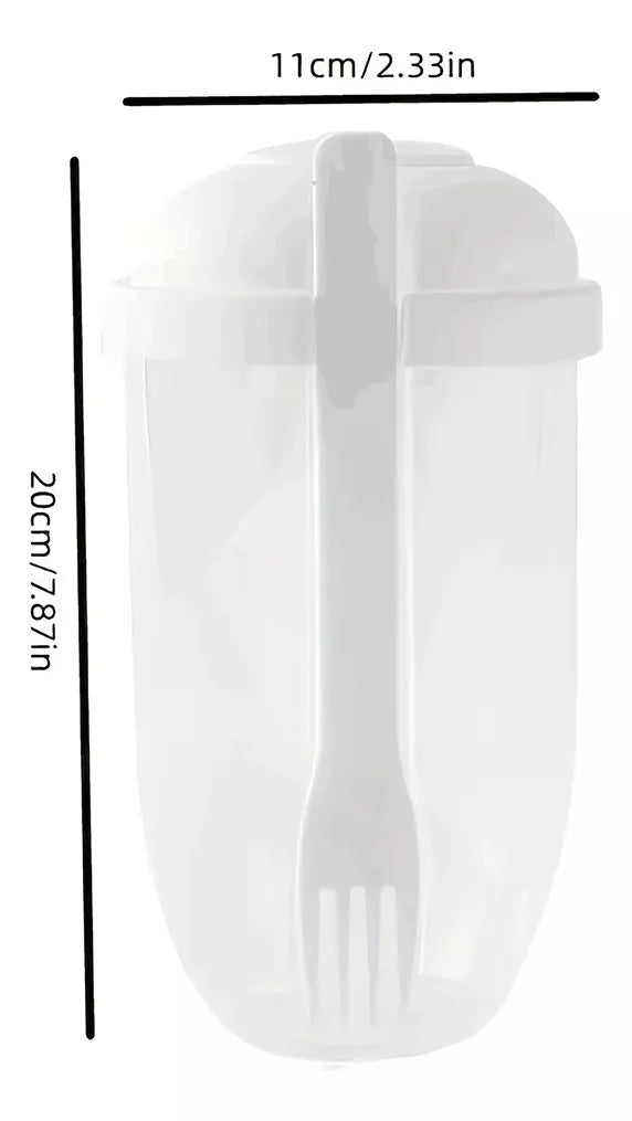 Vaso Contenedor Ensalada  1070ml + Tenedor