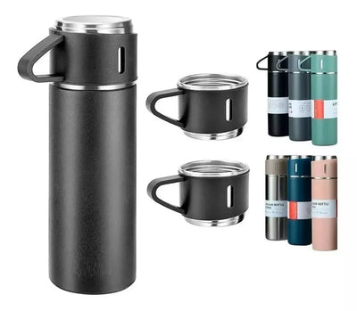 Set Termo Con 3 Tazas Vaso Térmico Acero Inox 500ml