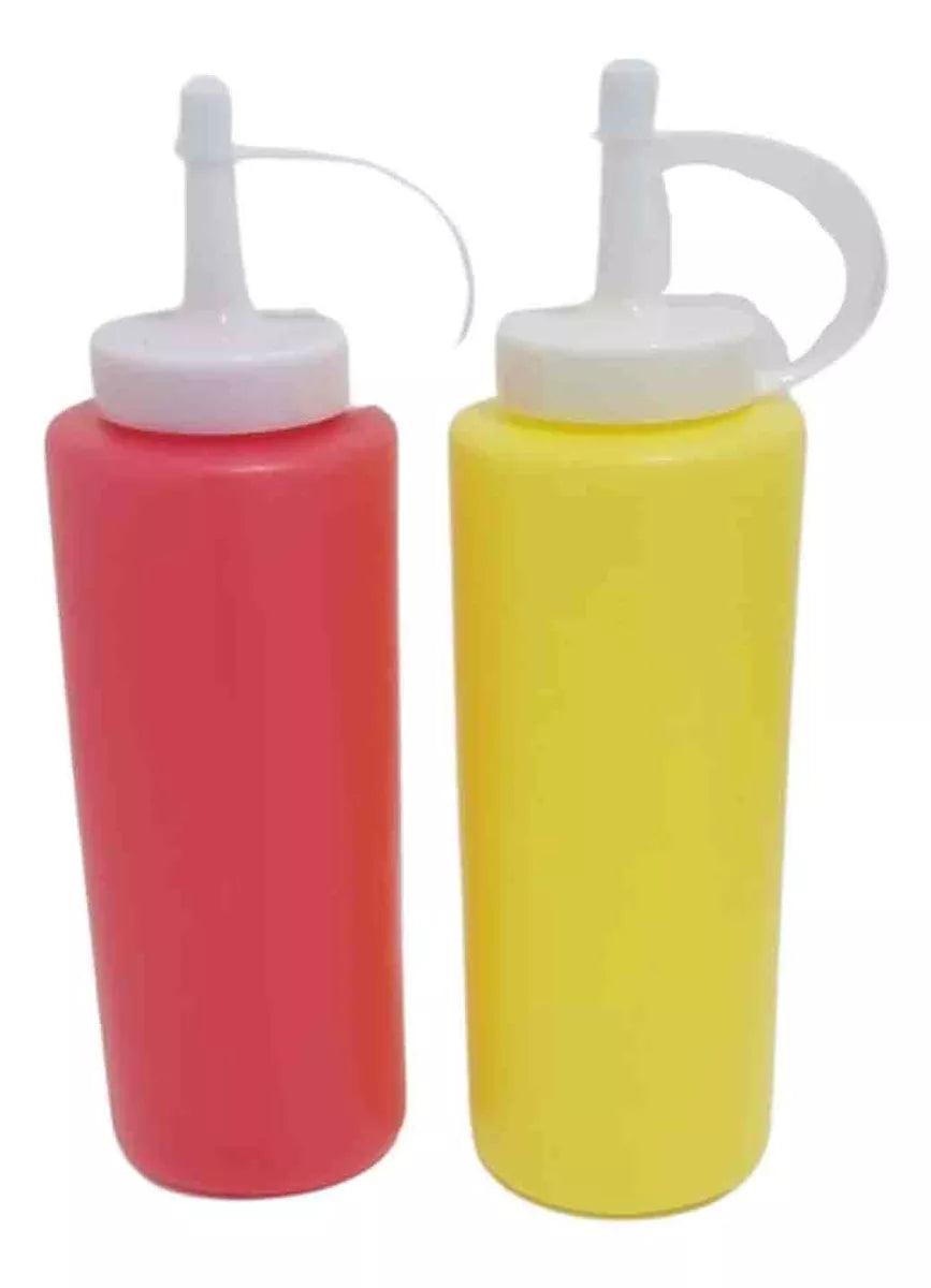 Set De 2 Dispensadores Para Salsa Ketchup Mayo Mostaza 400cc