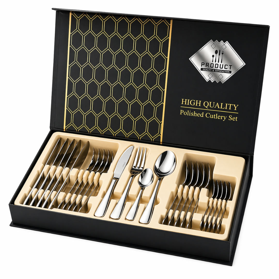 Set 24 Cubiertos Acero Inoxidable Juego De Servicio Completo