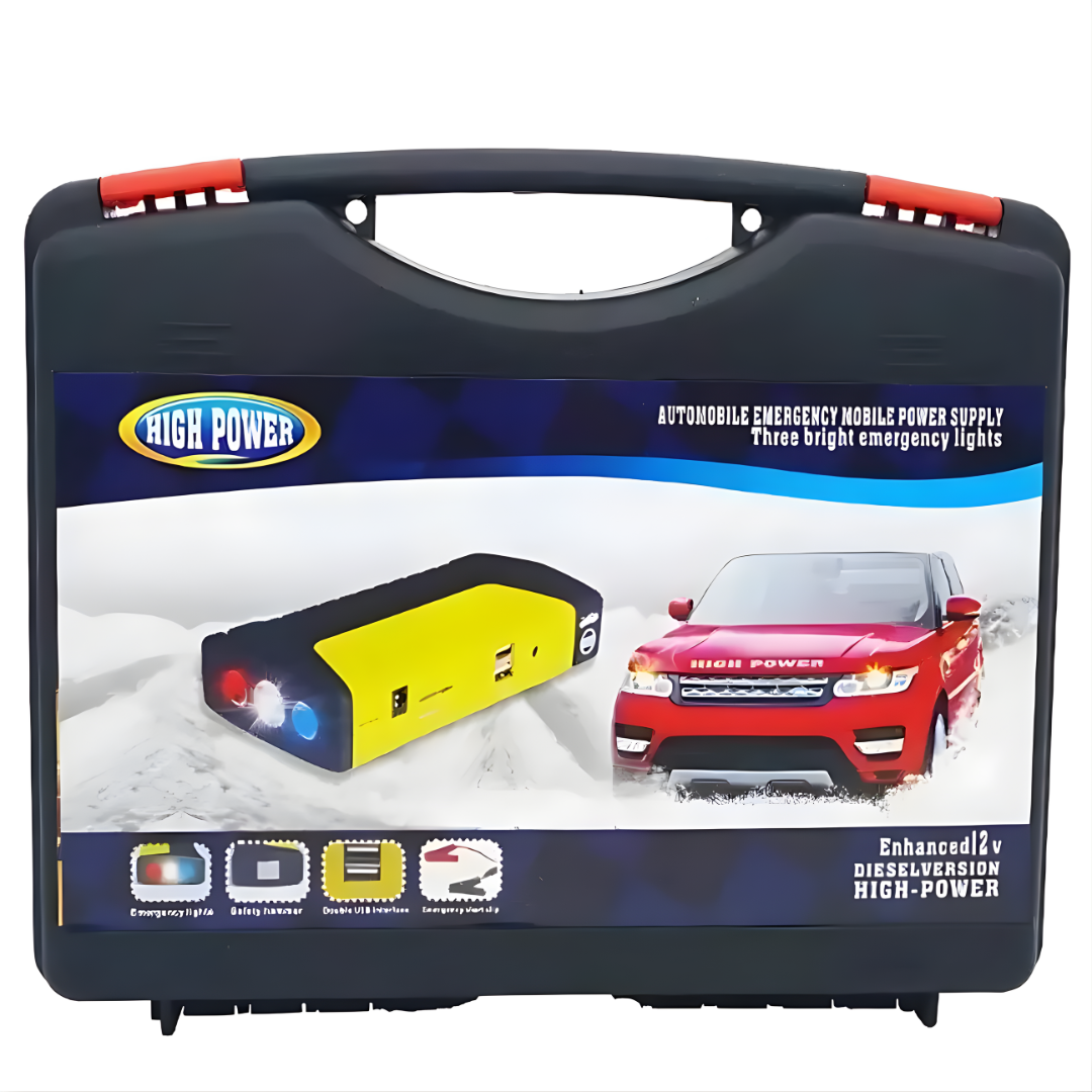 Arrancador Portátil para Auto y Camioneta - Power Bank con Luces de Emergencia y Maletín