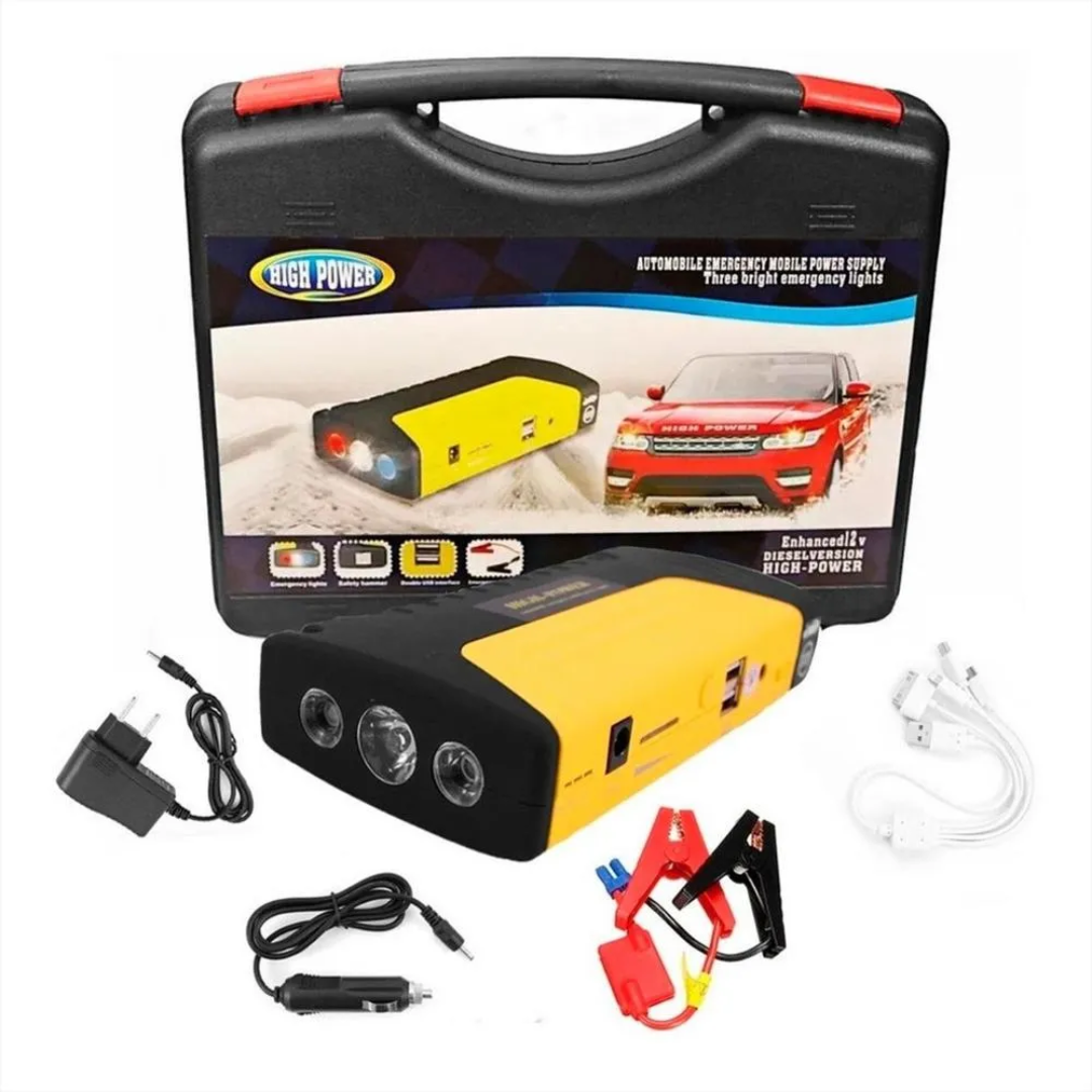 Arrancador Portátil para Auto y Camioneta - Power Bank con Luces de Emergencia y Maletín