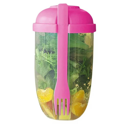 Vaso Contenedor Ensalada  1070ml + Tenedor