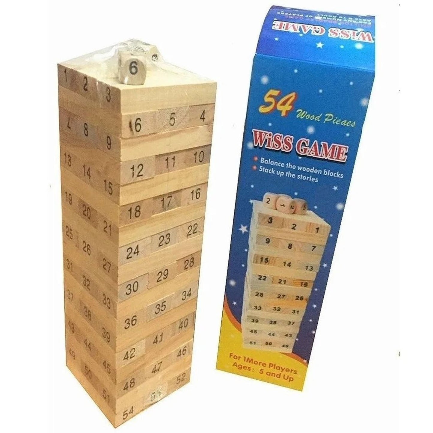 Juego De Jenga, Wiss Toy O Torre Infernal 54 Piezas Pequeño