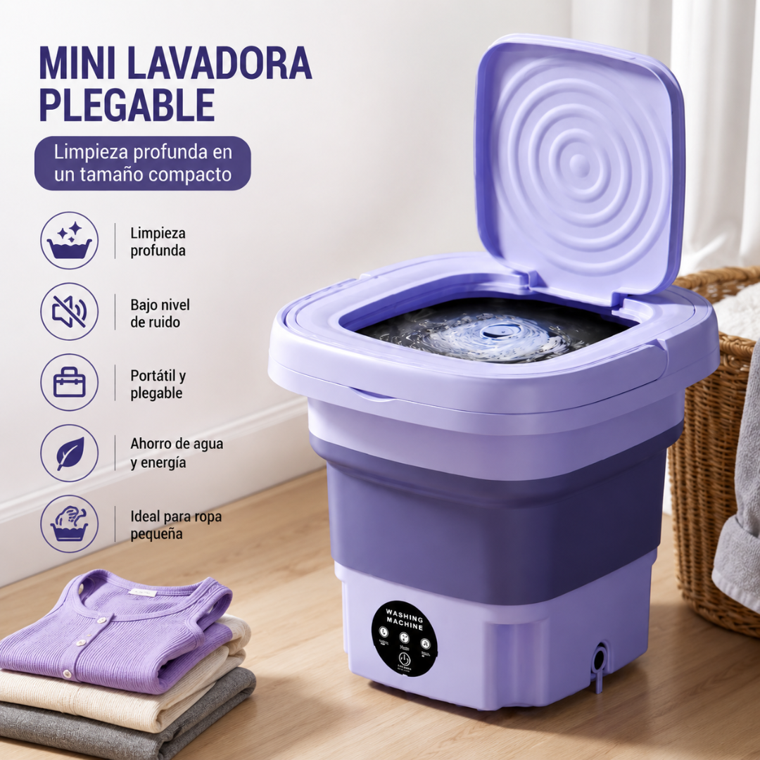 Mini Lavadora Portátil Plegable Personal para Hogar y Viajes