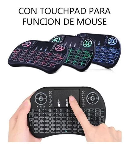 Mini Teclado Inalambrico Touchpad Smart Tv Retroiluminado