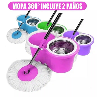 Mopa 360 Giratoria Con 2 Paños y Tamor Metalico