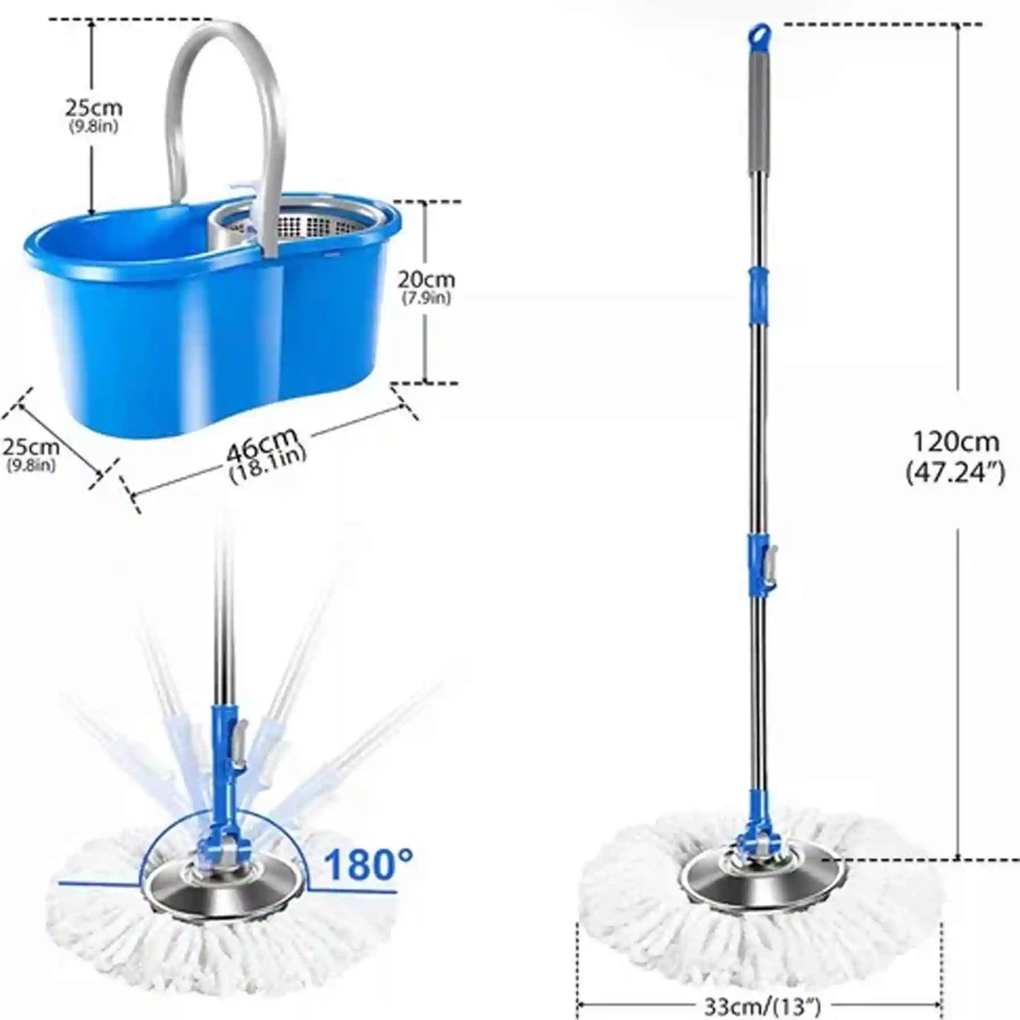 Mopa 360 Giratoria Con 2 Paños y Tamor Metalico