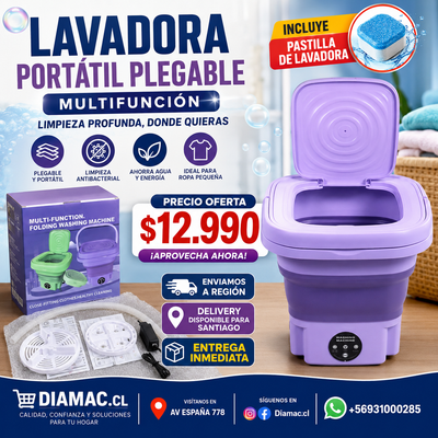 Mini Lavadora Portátil Plegable Personal para Hogar y Viajes