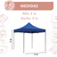 Toldo Plegable 3 X 3 Metros Impermeable Color Azul Terraza