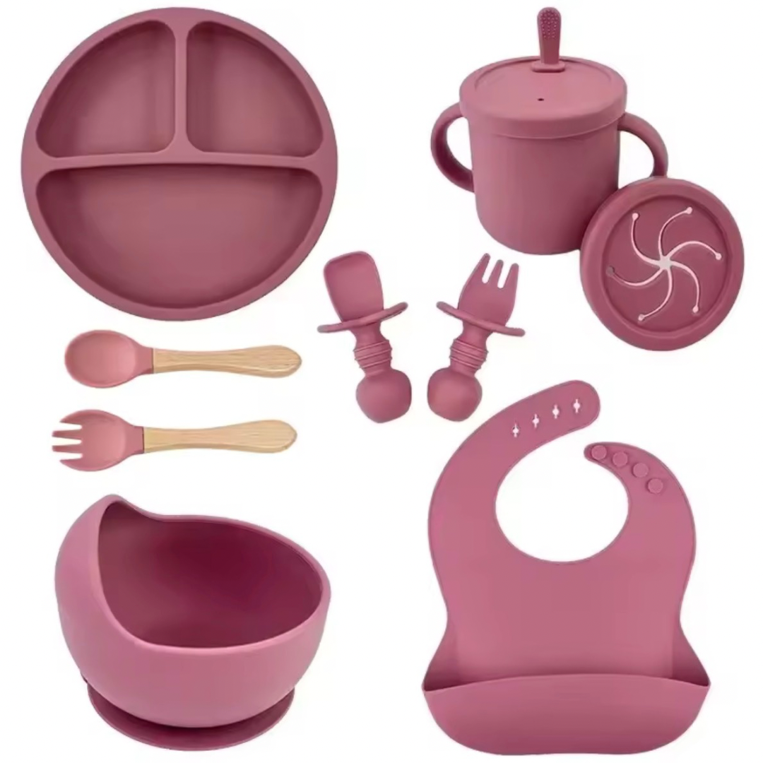 Set de Alimentación de Silicona para Bebés Libre de BPA