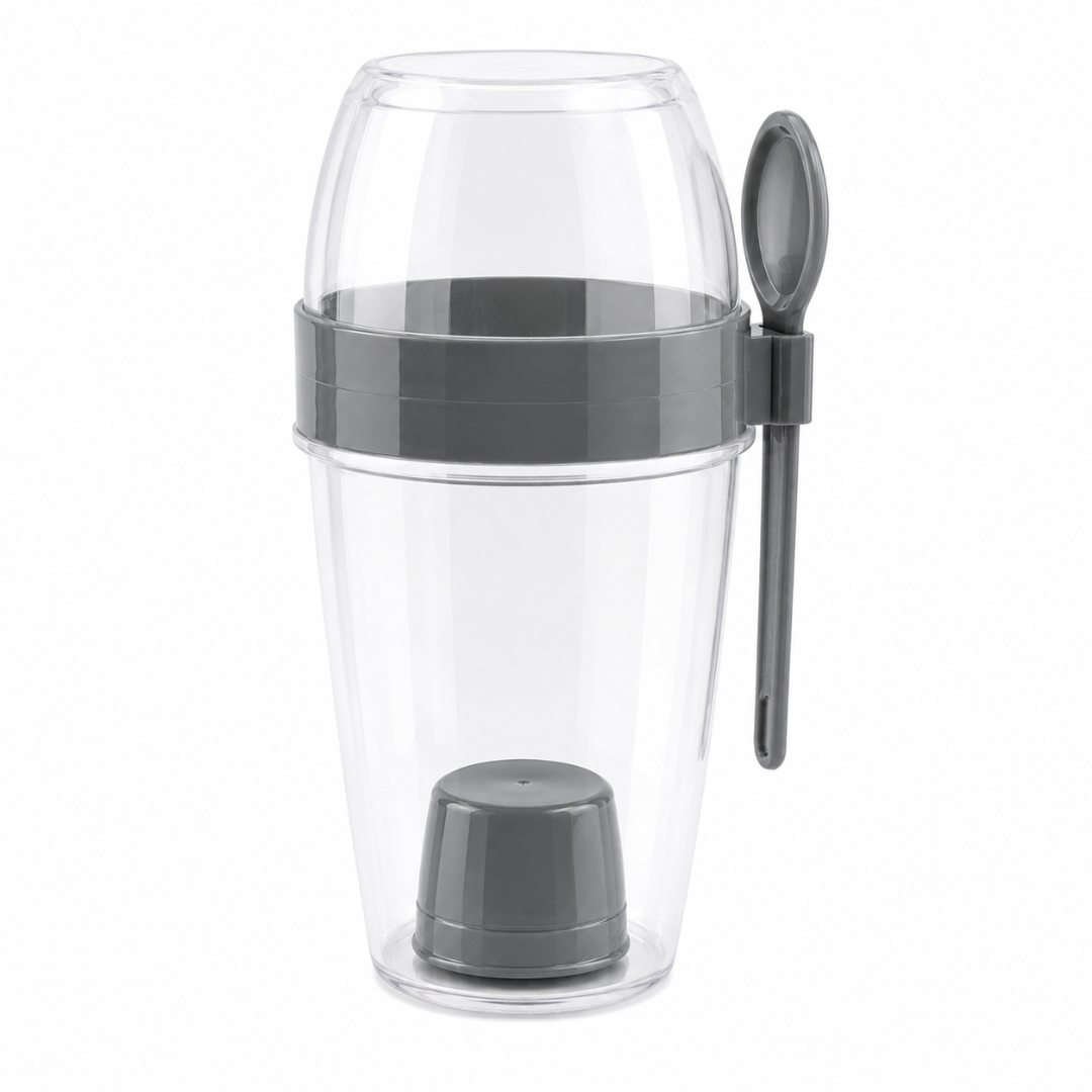Pack 2 Vasos Para Yogurt Cereal Con Tapa Y Cuchara