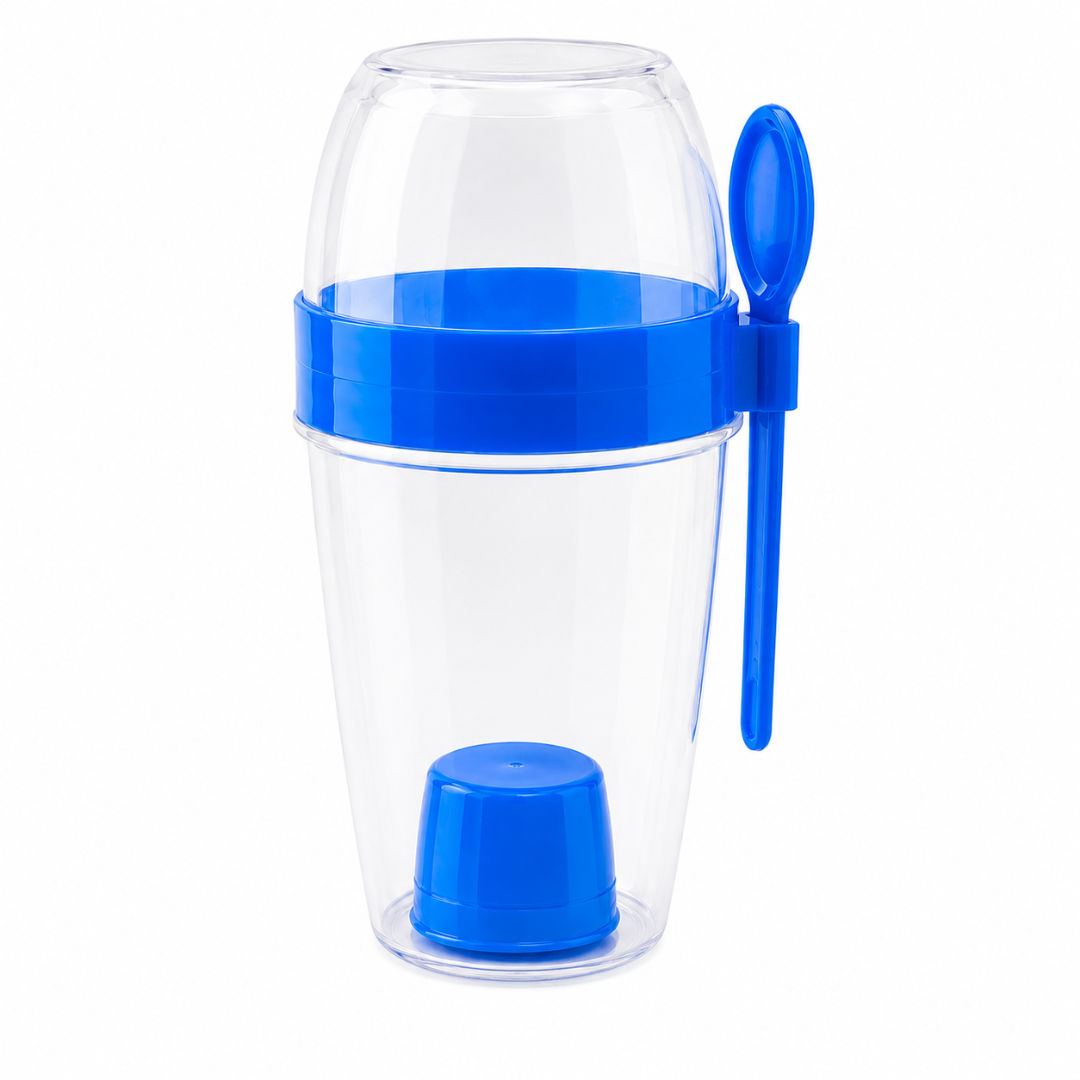 Pack 2 Vasos Para Yogurt Cereal Con Tapa Y Cuchara