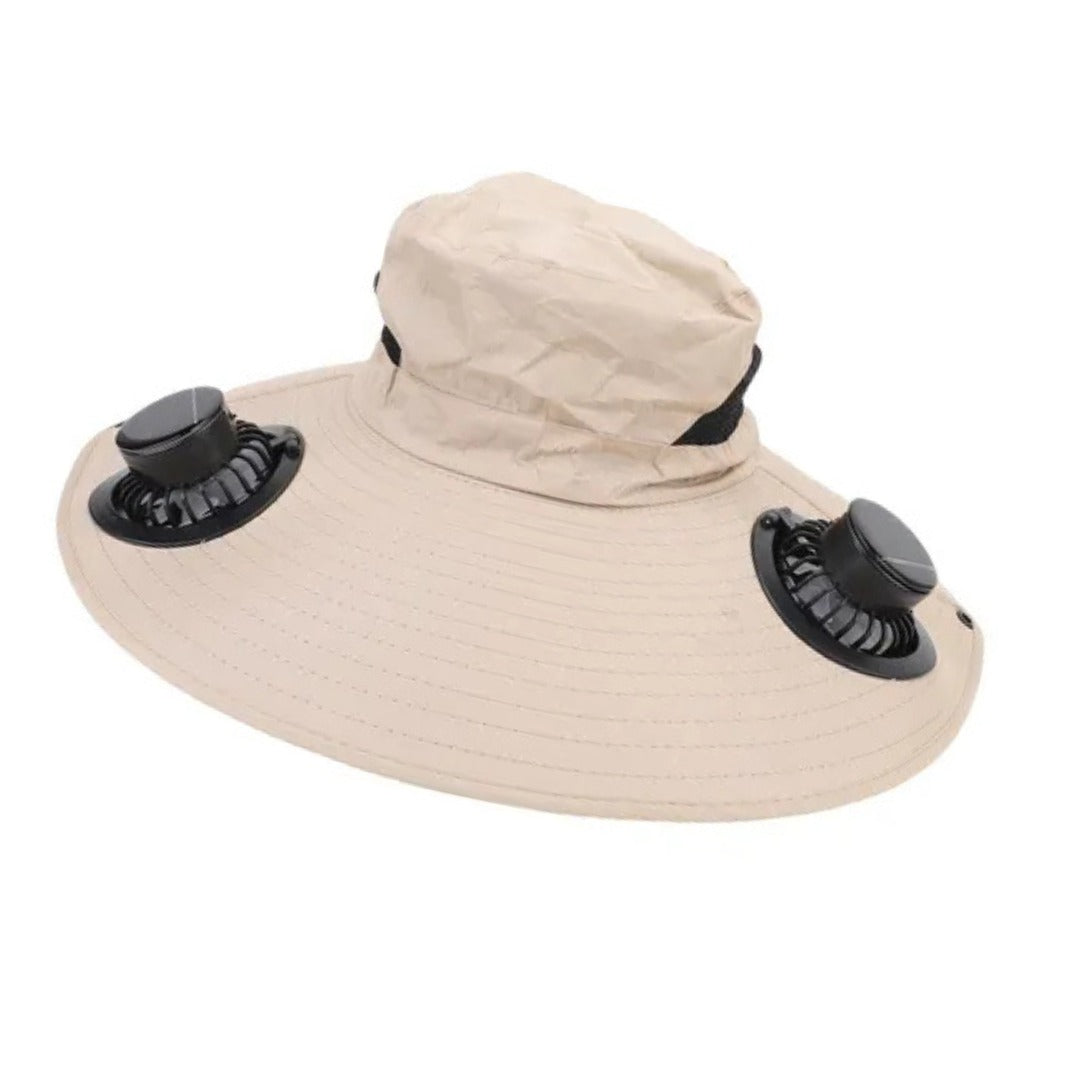 Sombrero con Ventilador Solar Recargable