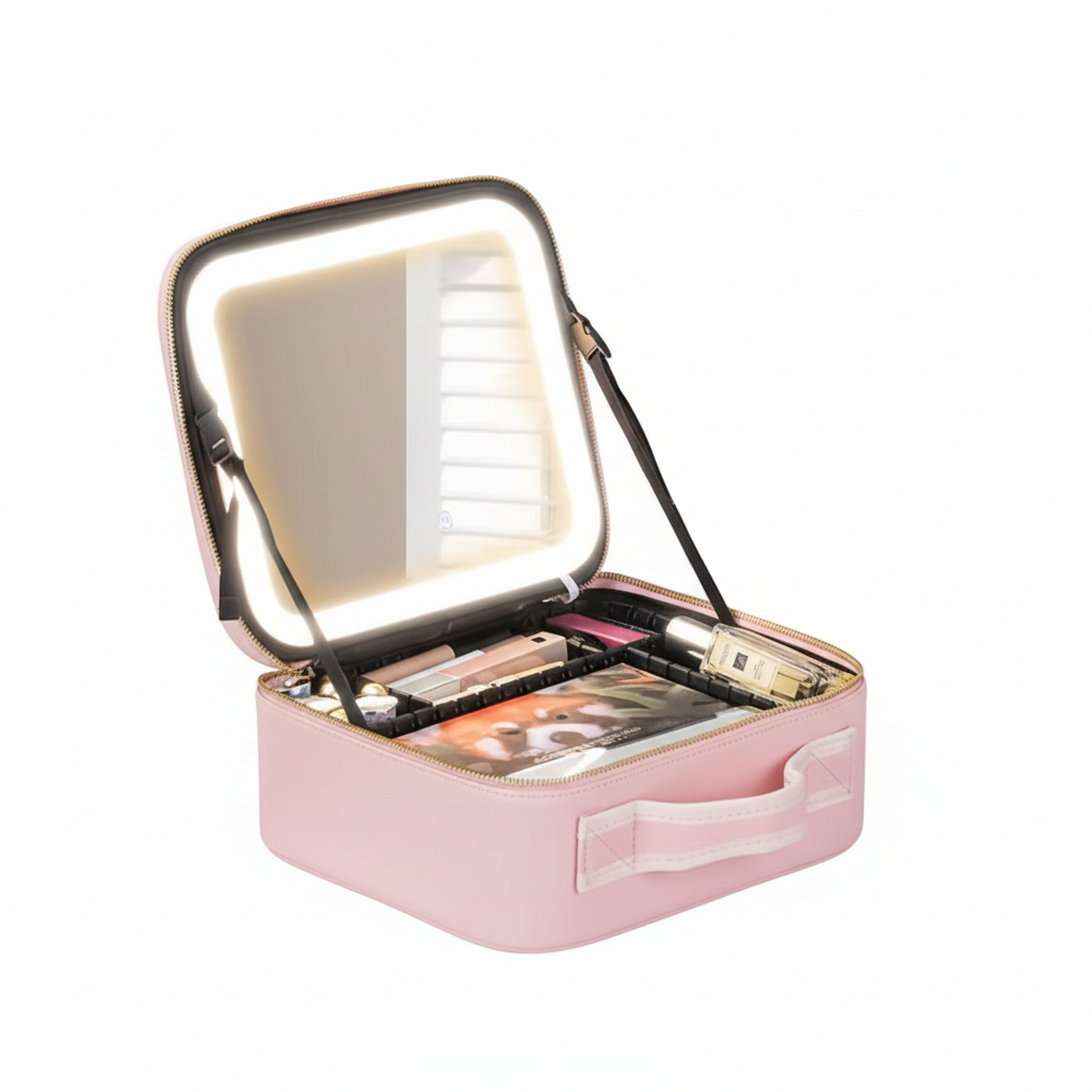 Cosmetiquero Con Espejo Organizador Led Cosmeticos