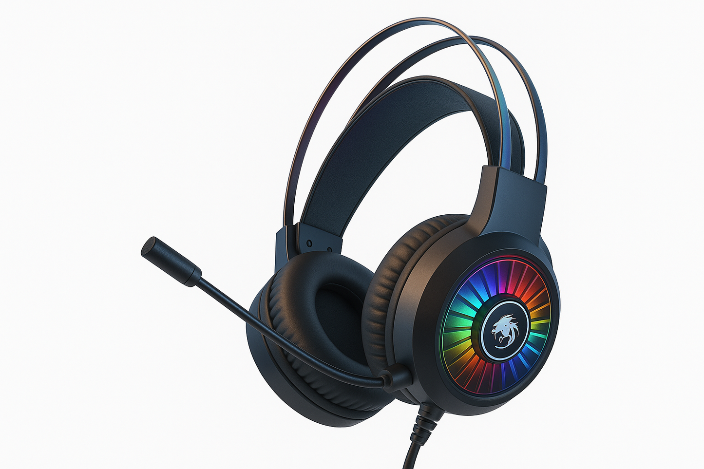 Audifonos Con Micrófono Gamer Imice Hd-490 Usb Con Luz Rgb Negro