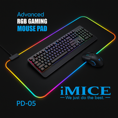 Mouse Pad Imice Gamer Rgb Alfombrilla Base De Goma Antideslizante 80x30cm
