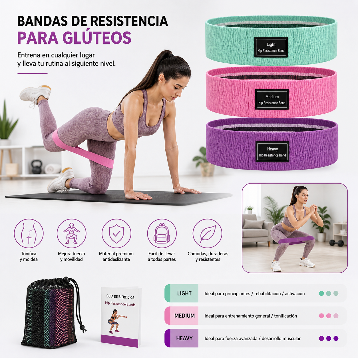 Bandas Elásticas de Resistencia Set 3 Niveles