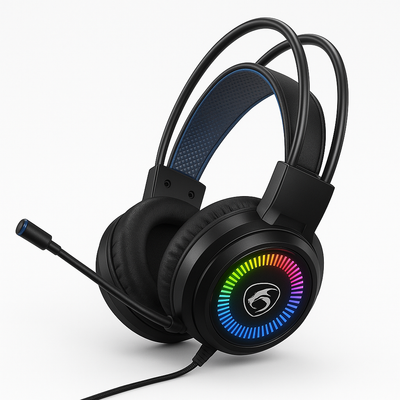 Auriculares Gamer Audifono Imice Gamer Negro Con Luz Led Negro