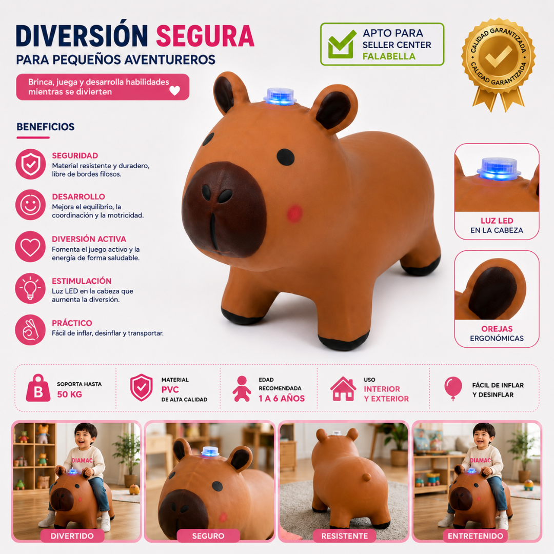 Capibara Saltarina Inflable para Niños