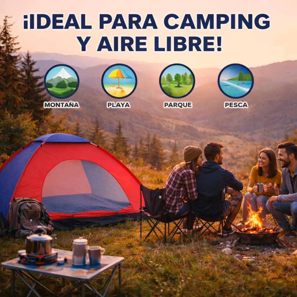 Carpa Camping Manual Ligera para 4 Personas