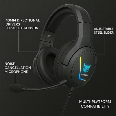 Audifono Gamer Onikuma Rgb Modelo X2 Multiplataforma