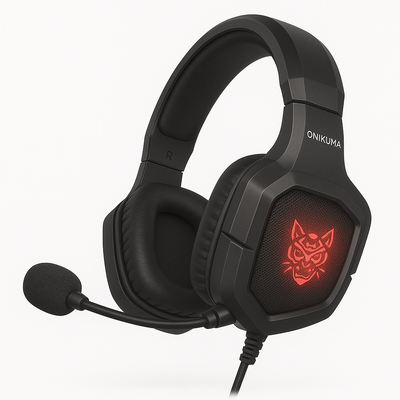 Auriculares gamer Onikuma K8 negro con luz LED