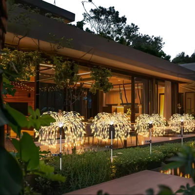 Luces Solares LED 90 Focos Tipo Fuegos Artificiales para Jardín