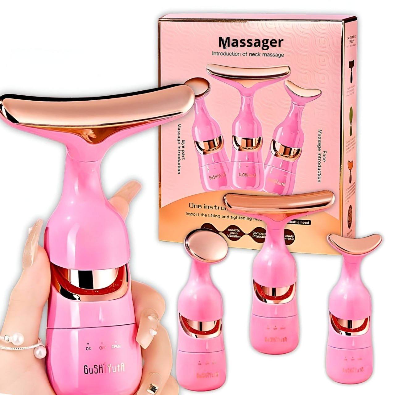 Masajeador Facial 3 en 1 Reafirmante y Rejuvenecedor
