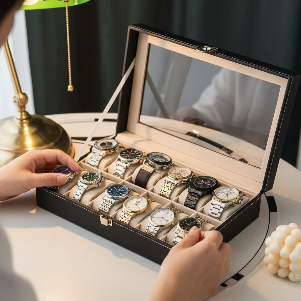 Caja Organizadora para 12 Relojes Elegancia y Protección