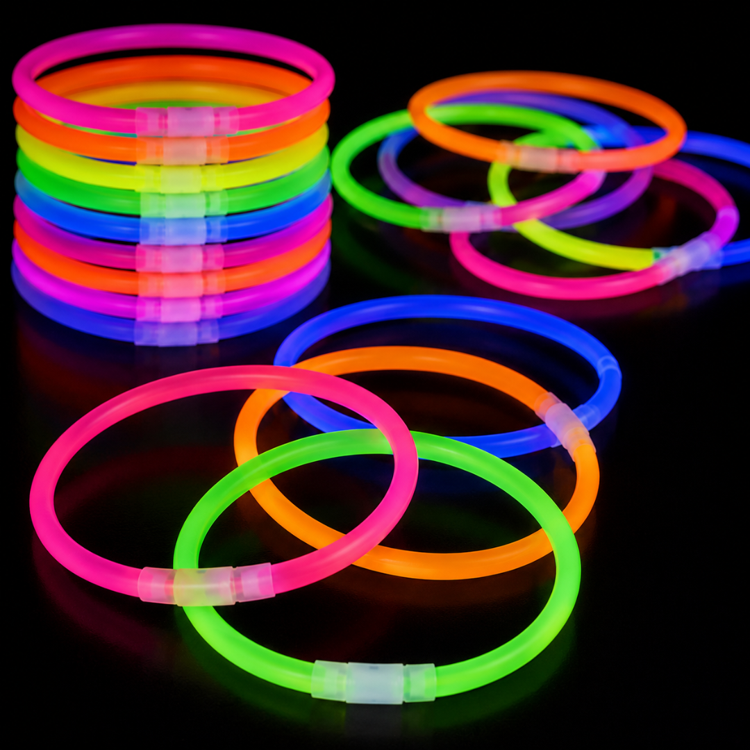 Pulseras Neón Luminosas 50 Unidades Glow Sticks para Fiestas y Eventos