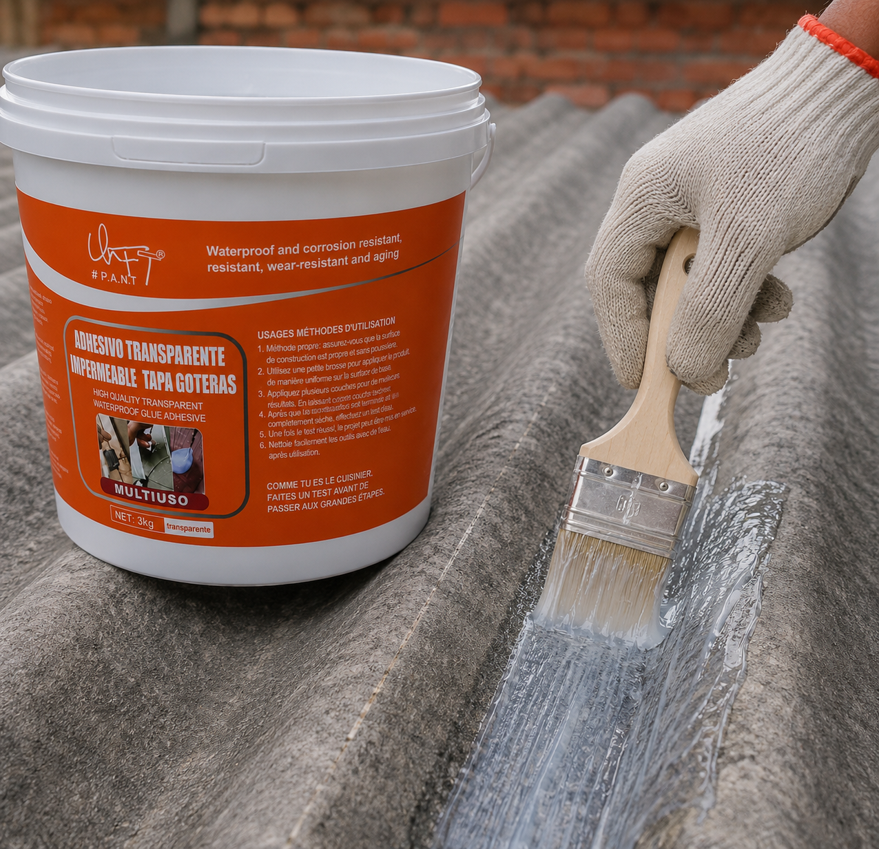 Adhesivo Transparente Impermeable Tapa Goteras 3KG Multiuso