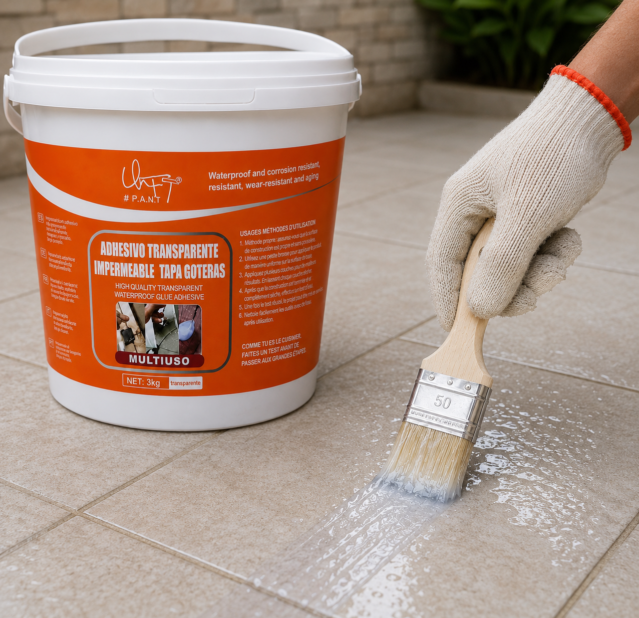 Adhesivo Transparente Impermeable Tapa Goteras 3KG Multiuso